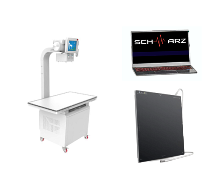 КОМПЛЕКТ Cтационарный ветеринарный рентген аппарат SCHWARZ SWZ-XRAY 20KW + ПК + Портативная DR-панель SCHWARZ SWZ-DR 17X17 (WIRED)