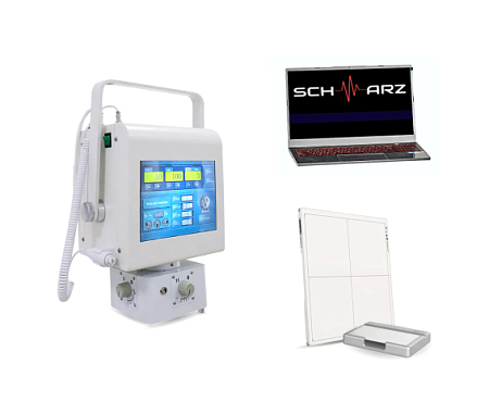 КОМПЛЕКТ Портативный рентген-аппарат SCHWARZ SWZ-XRAY 5KW (BATTERY) + SCHWARZ SWZ-DR 17X17 (WI-FI) + ПК